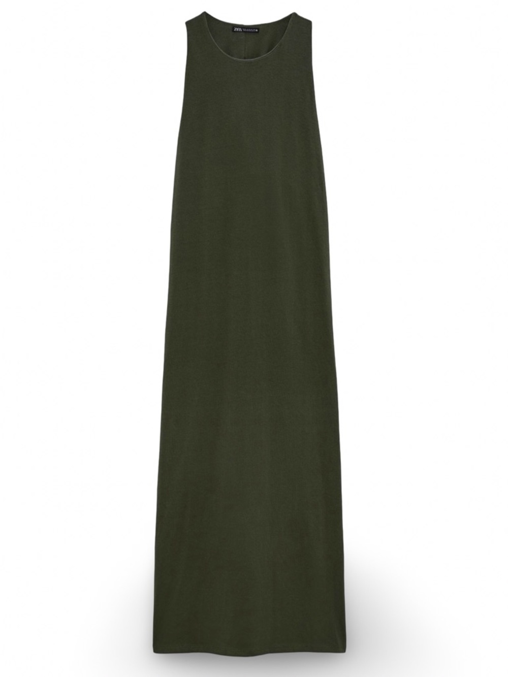🫒‎ Zara Olive Green Sleeveless Maxi Dress with Twisted Knot Back🫒